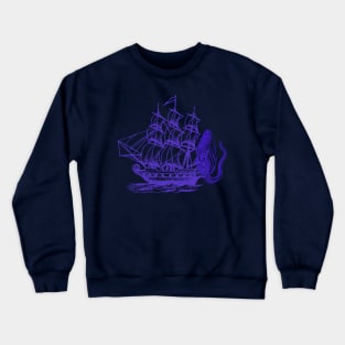 Pirates with snake ghost - blue Crewneck Sweatshirt